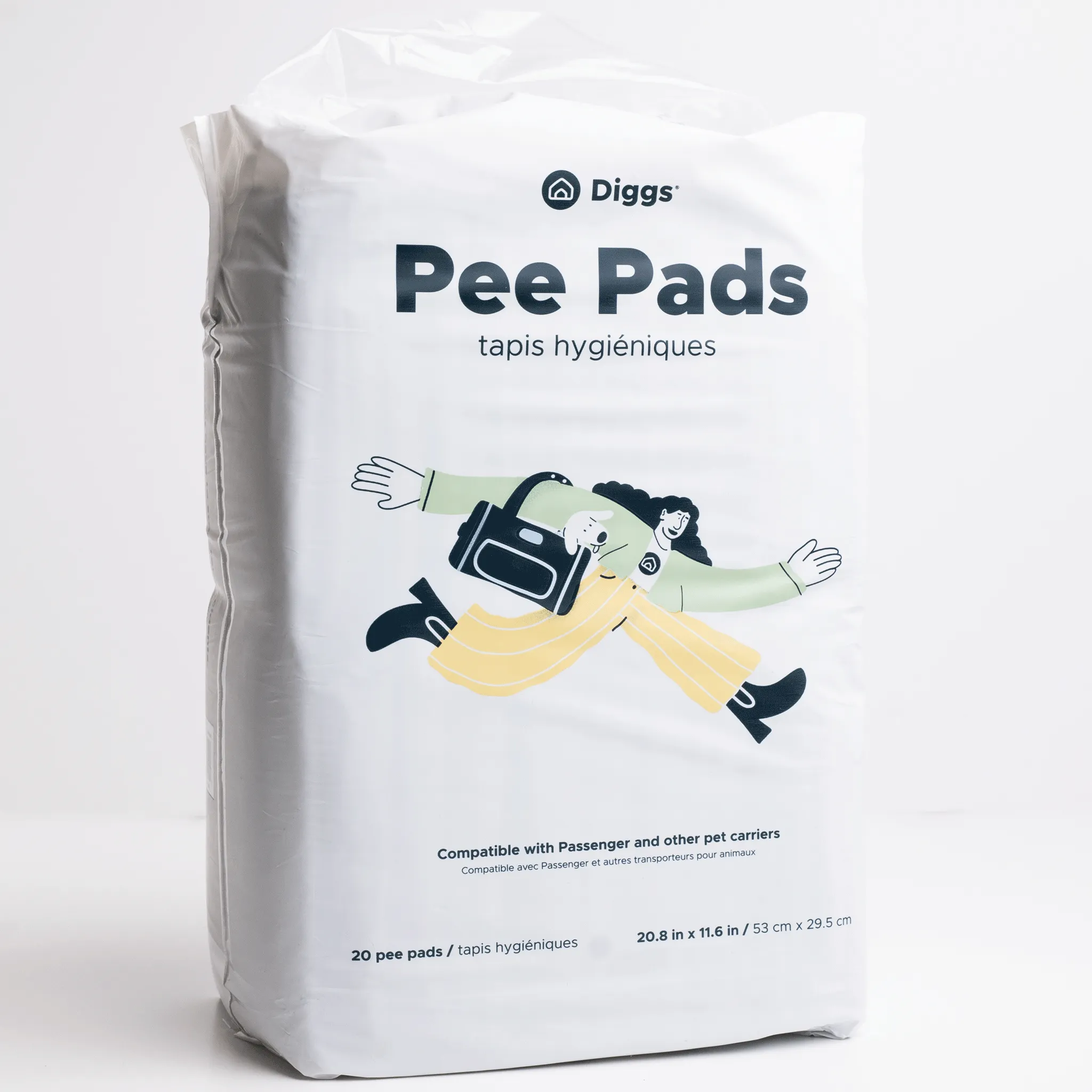 Diggs Travel Carrier Pee Pads - 20 pack