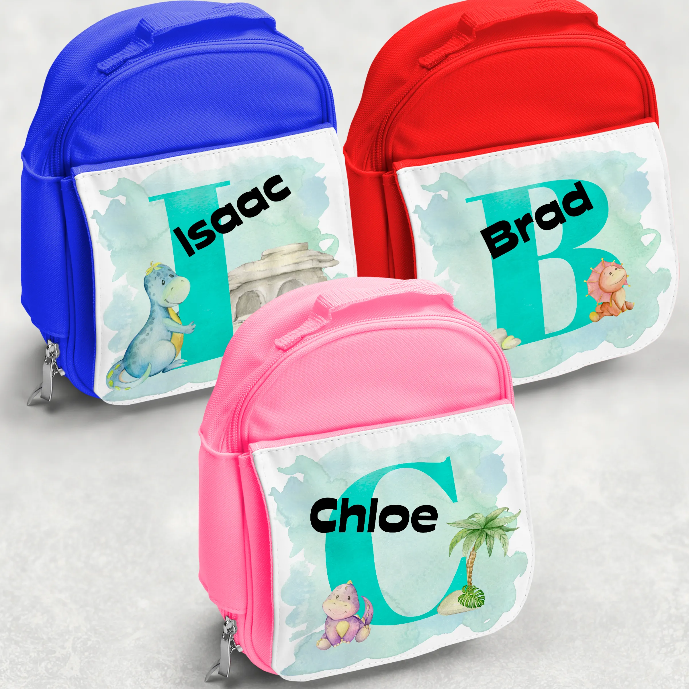 Dinosaur Alphabet Personalised Kids Insulated Lunch Bag