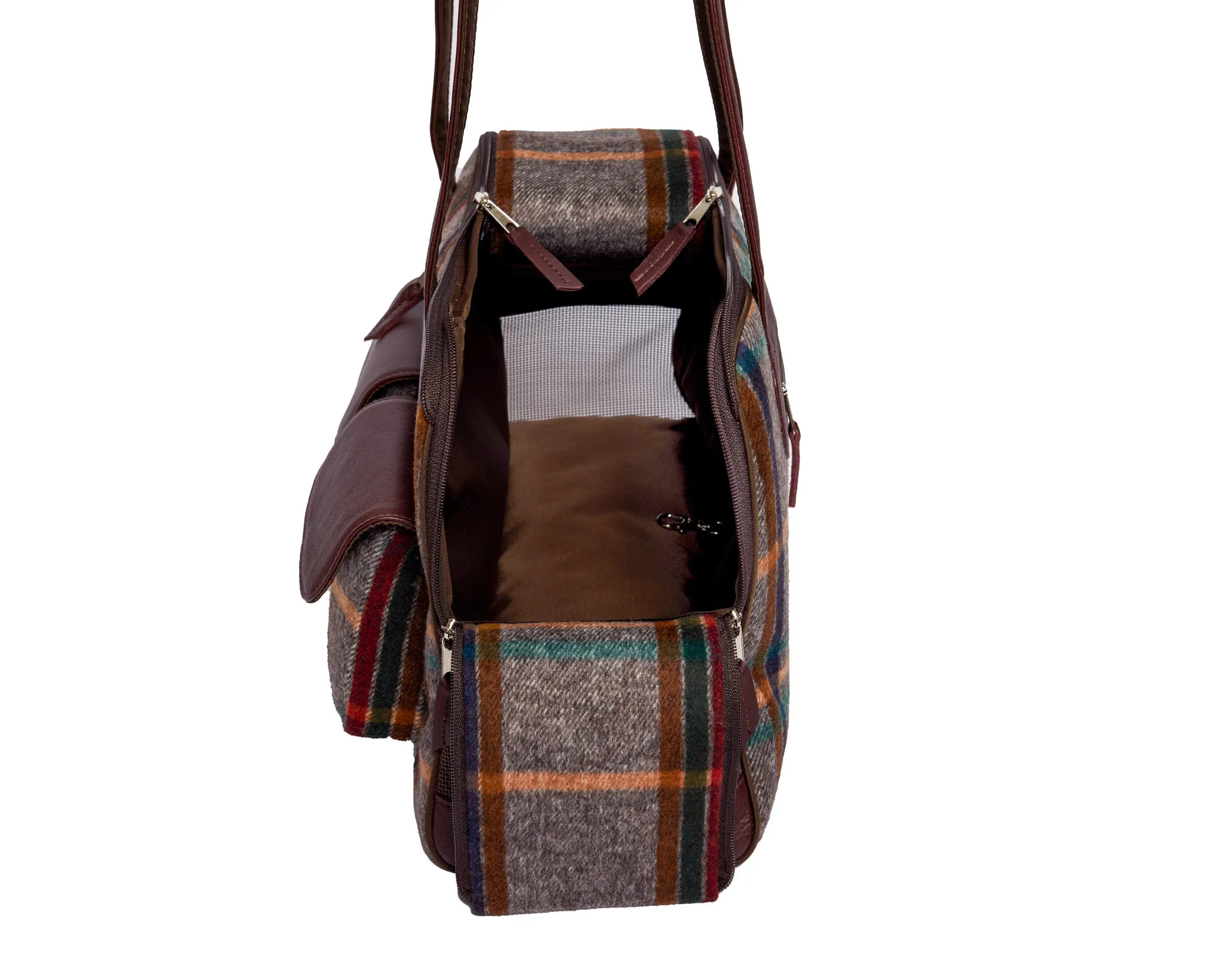 Dog Carrier - Winter - Colored Wool Plaid