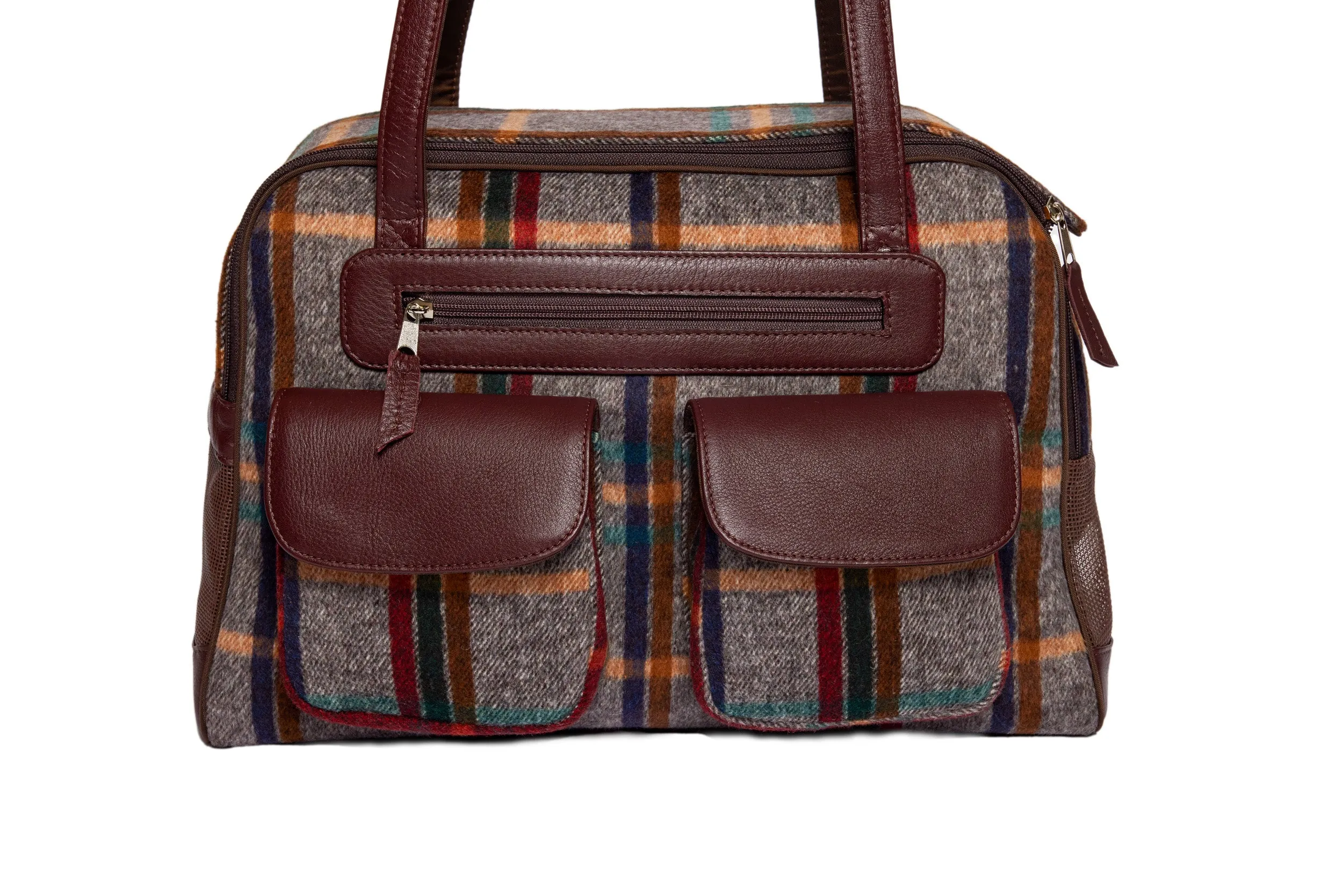 Dog Carrier - Winter - Colored Wool Plaid