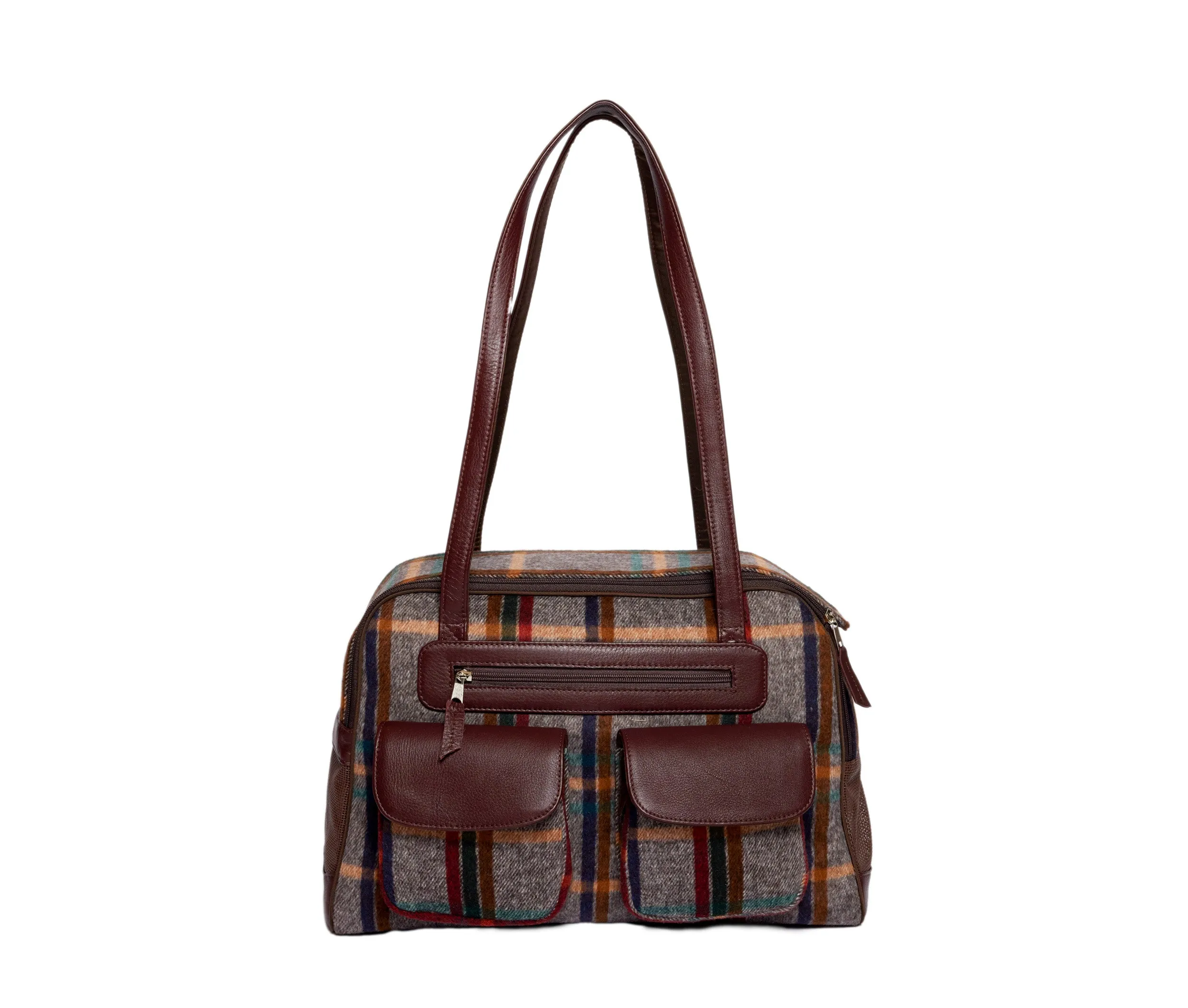 Dog Carrier - Winter - Colored Wool Plaid