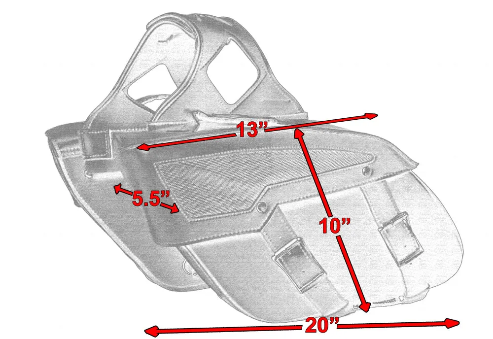 DS313 Saddle Bag Two Strap Buckle with Textile Detail