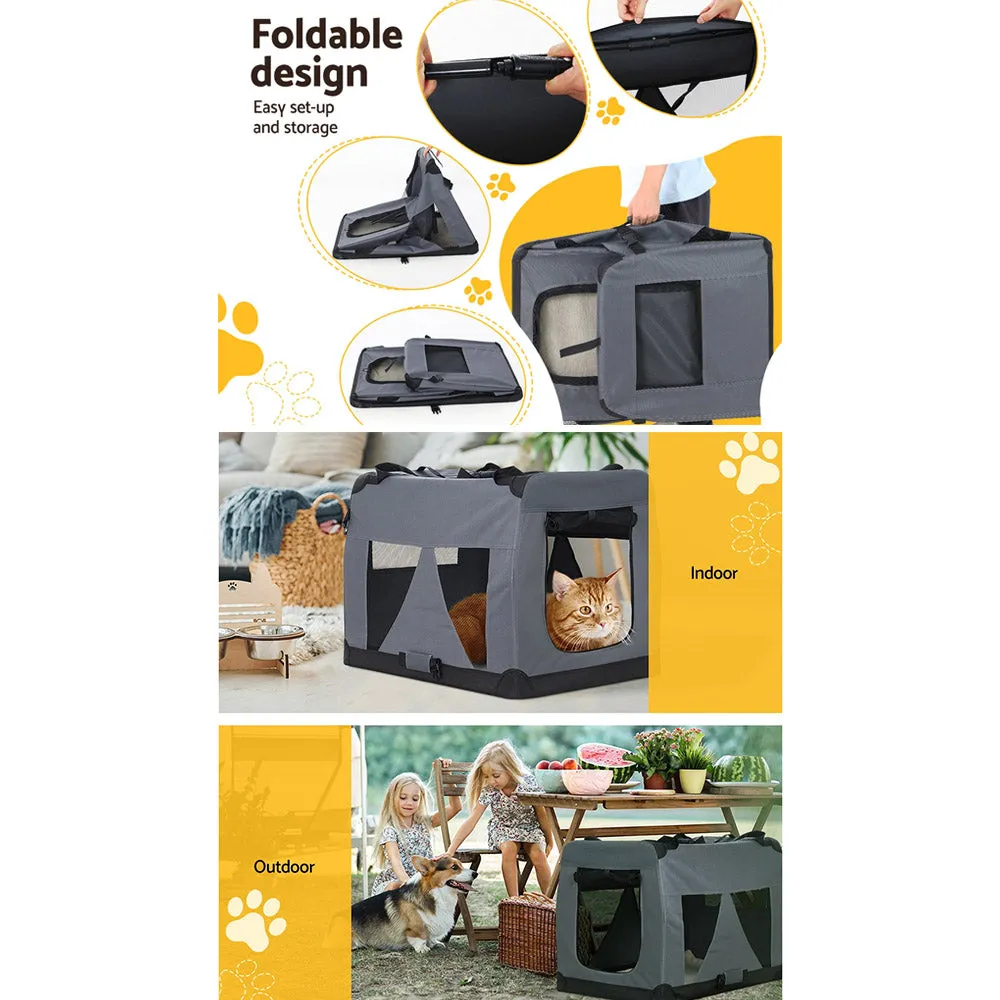 Durable Foldable Pet Carrier with Mesh Windows - i.Pet