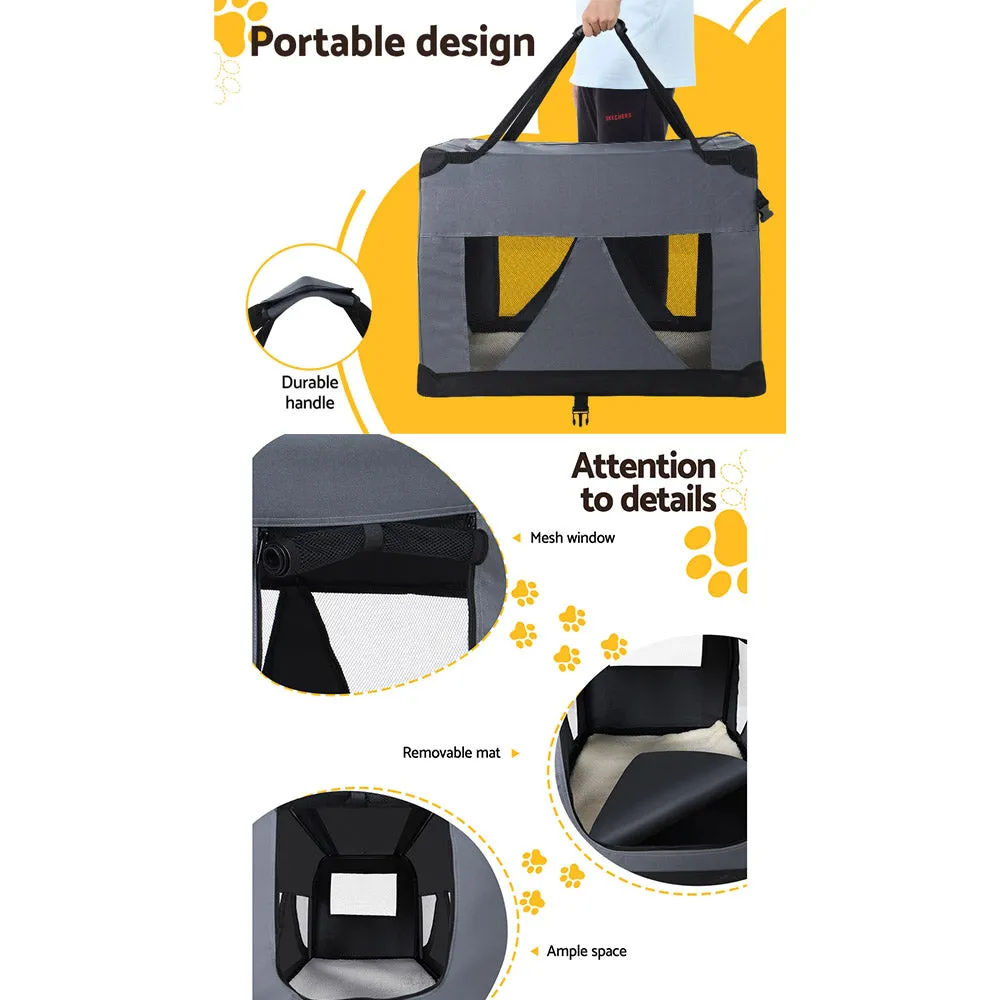 Durable Foldable Pet Carrier with Mesh Windows - i.Pet