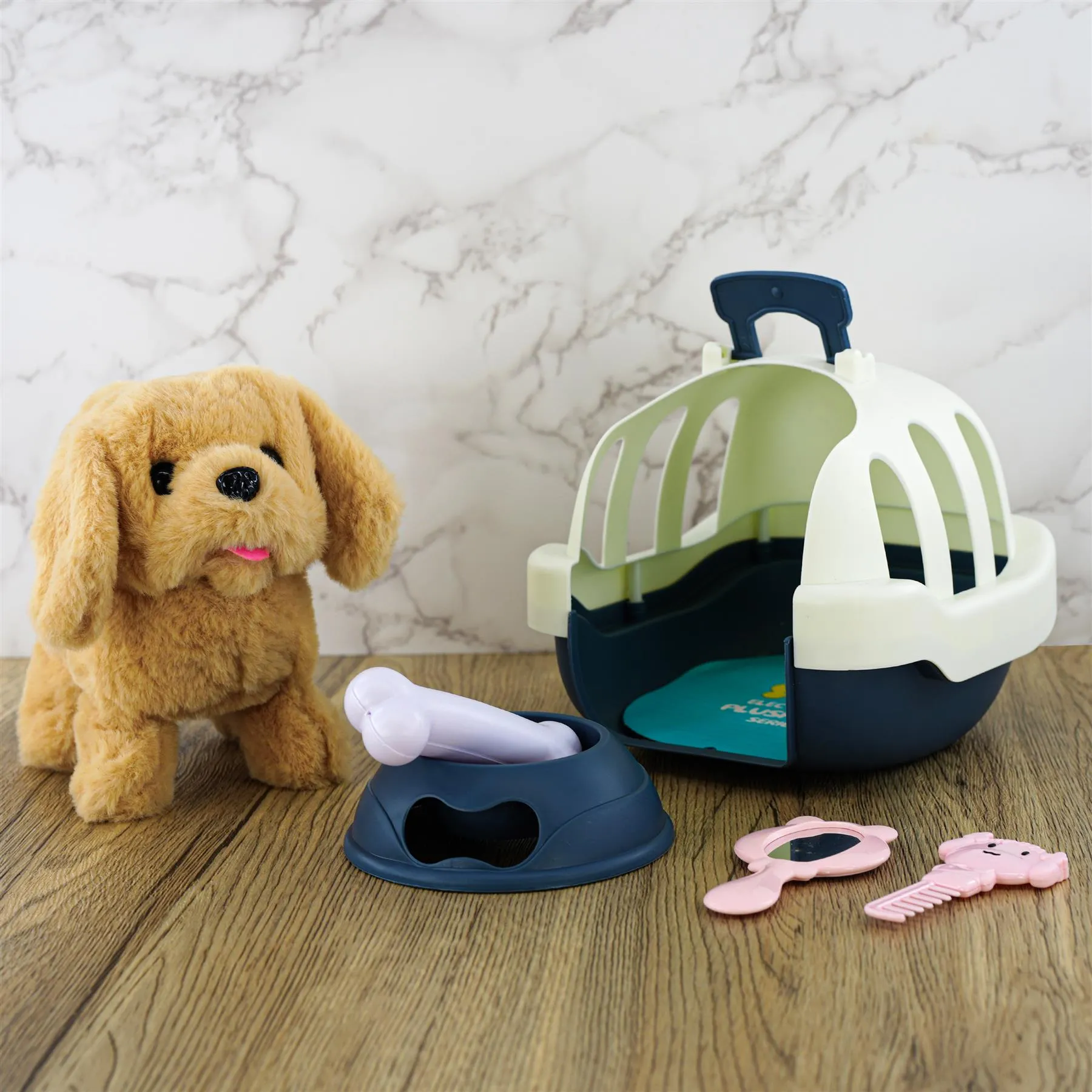 Electronic Plush Dog Carrier Set