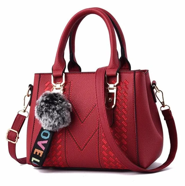 Embroidery Messenger Leather Women Handbags