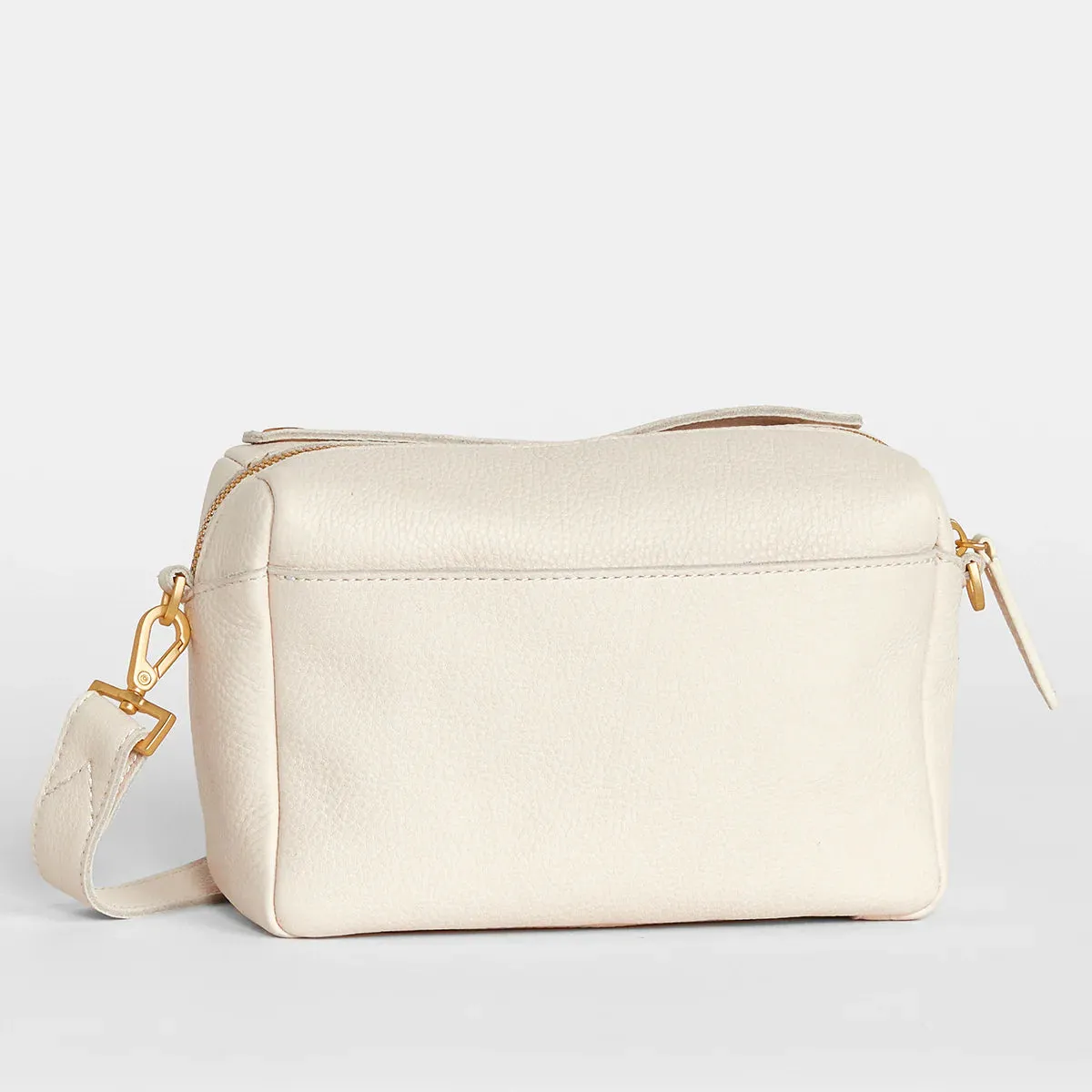 Evan Leather Crossbody Bag - Calla Lily White