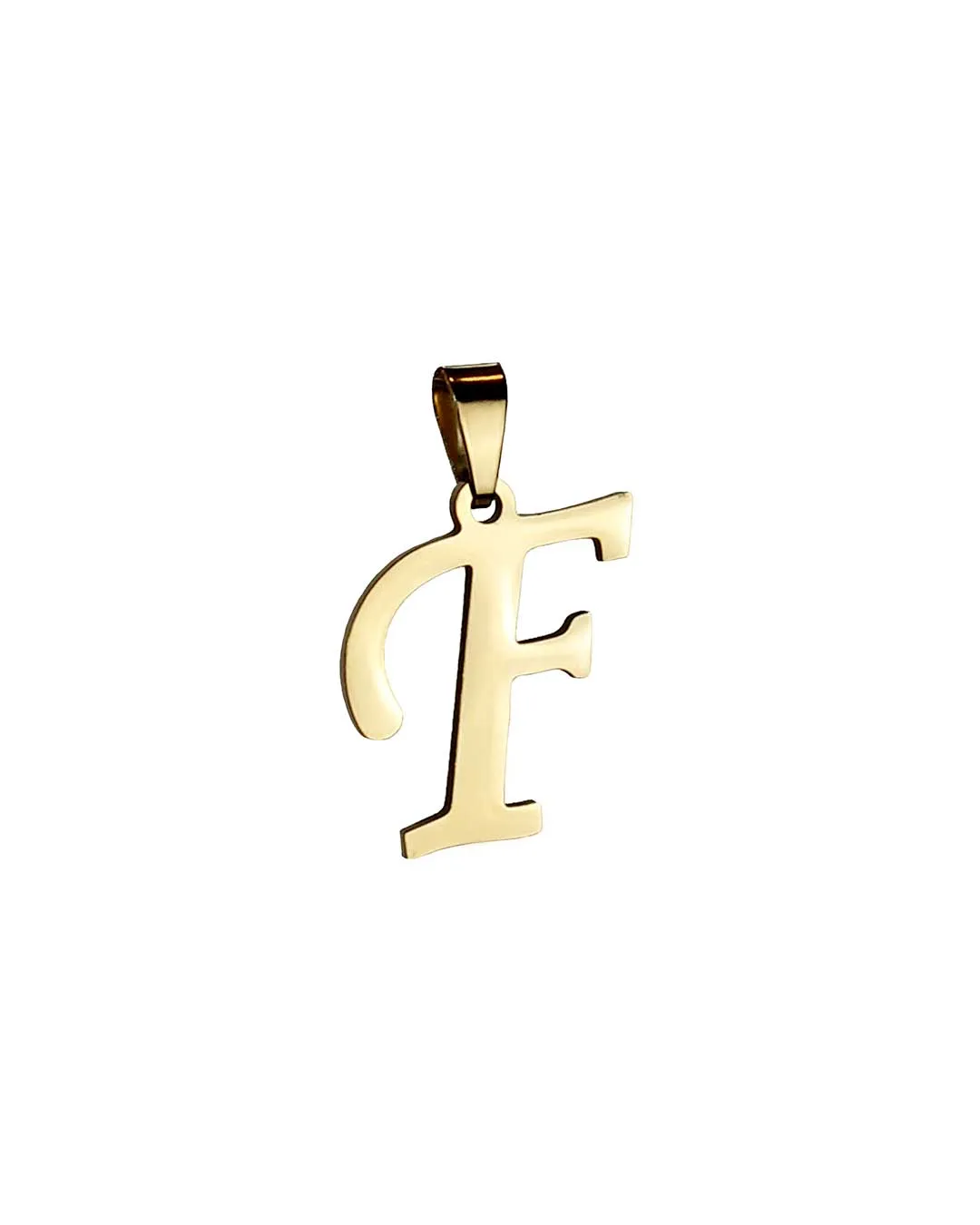 F Gold Initial Dog Charm