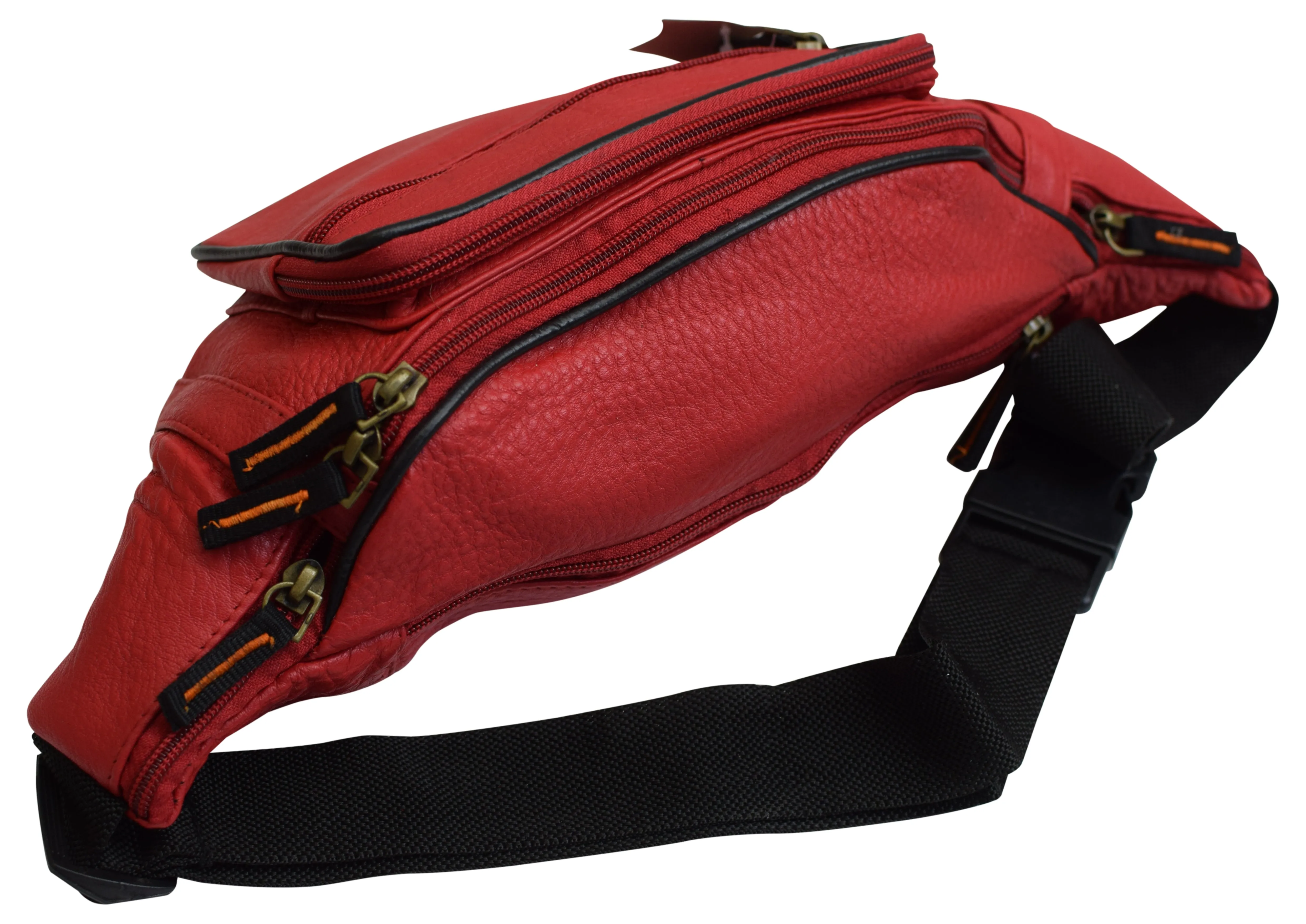 Fanny Pack Waist Bag Genuine Pebbled Leather Travel Hiking Sports Colors