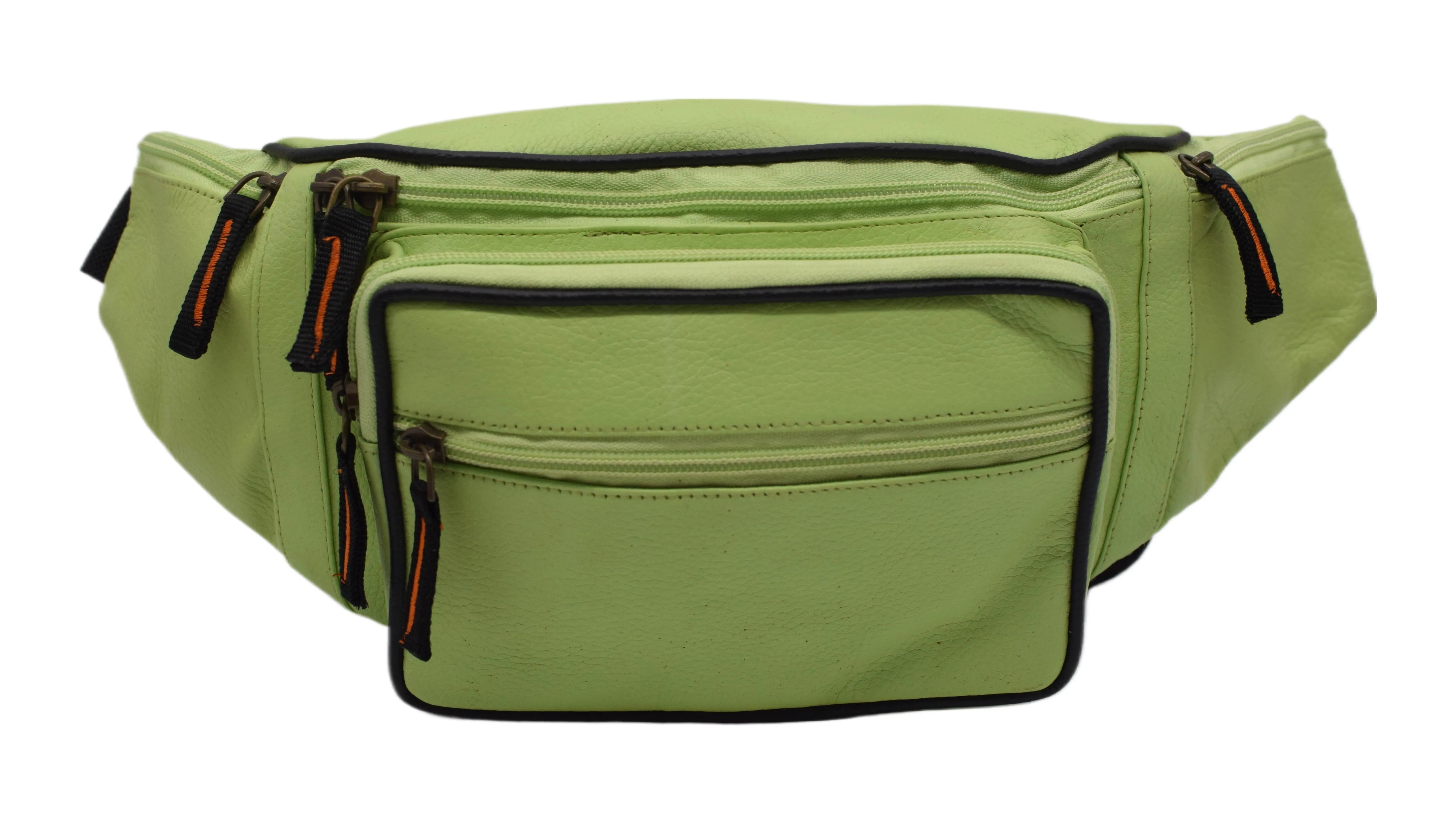 Fanny Pack Waist Bag Genuine Pebbled Leather Travel Hiking Sports Colors