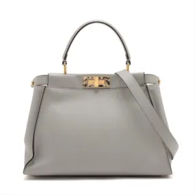 Fendi Peekaboo Regular 2-Way Bag in Grey with Tortoiseshell Accents