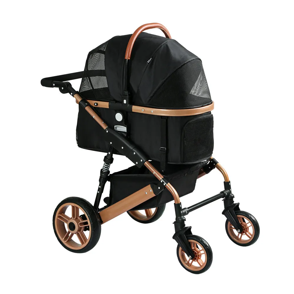 Foldable 3-in-1 Pet Stroller with Storage Basket i.Pet