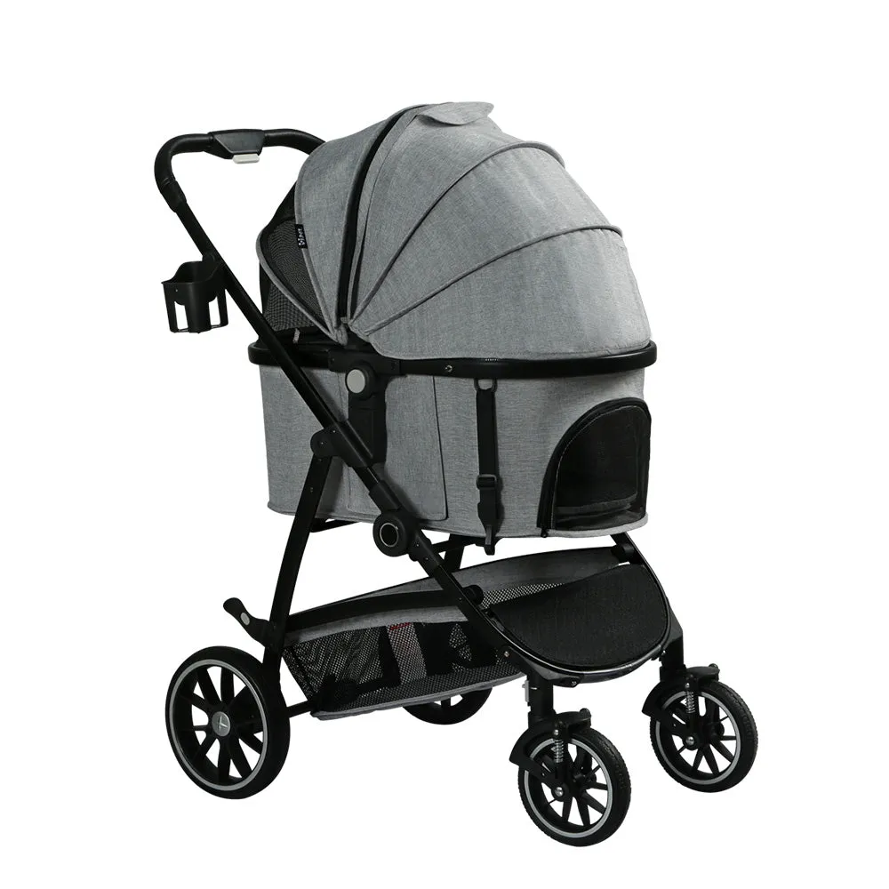 Foldable 4-Wheel Pet Stroller with Storage Basket - i.Pet