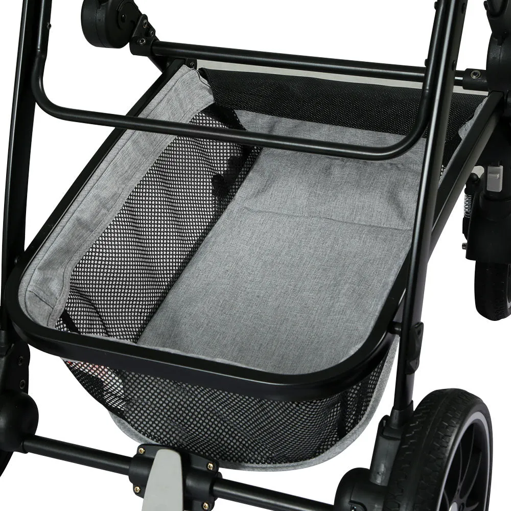 Foldable 4-Wheel Pet Stroller with Storage Basket - i.Pet