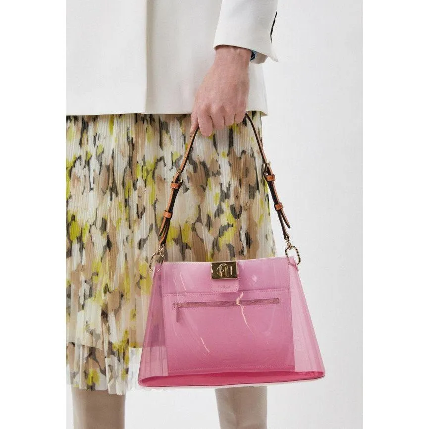 Furla Fleur Shoulder Bag Vitello Roma - Candy Pink