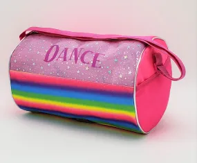 Fuschia Duffel W/Dance Print & Rainbow