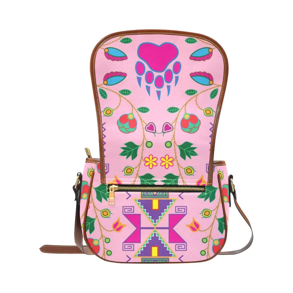 Geometric Floral Fall - Sunset Saddle Bag/Small