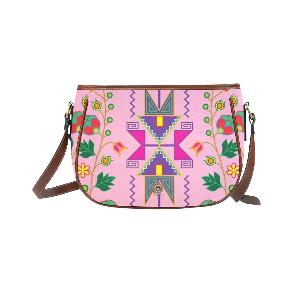 Geometric Floral Fall - Sunset Saddle Bag/Small