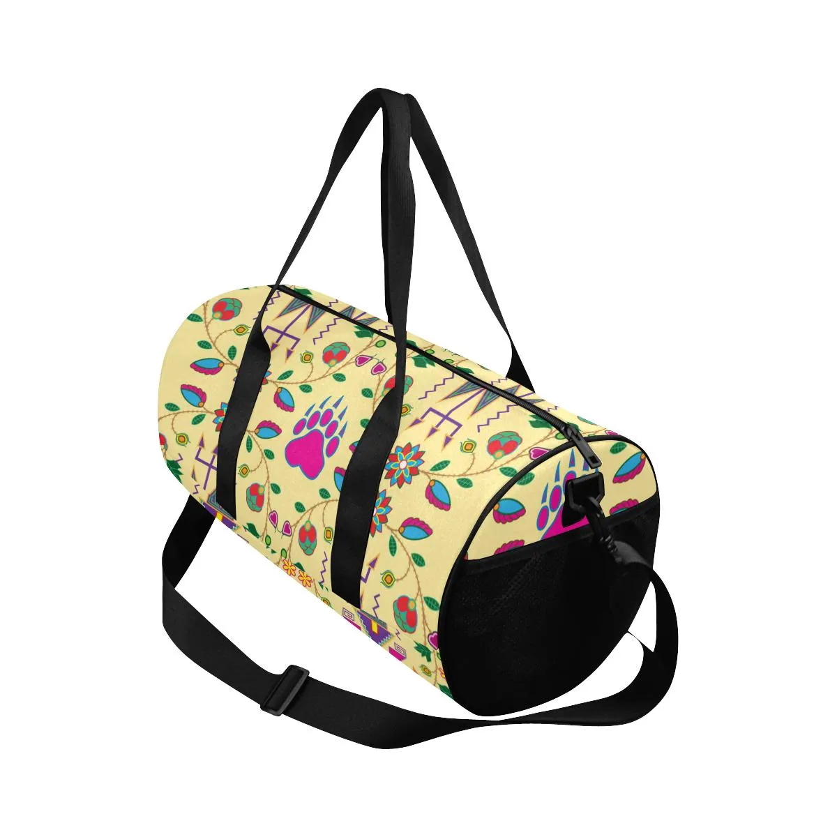 Geometric Floral Fall - Vanilla Duffle Bag