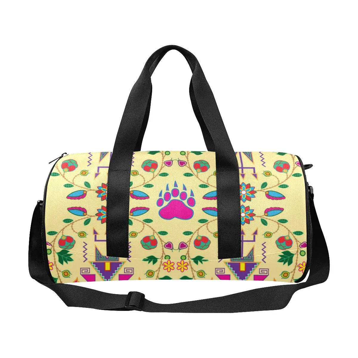 Geometric Floral Fall - Vanilla Duffle Bag