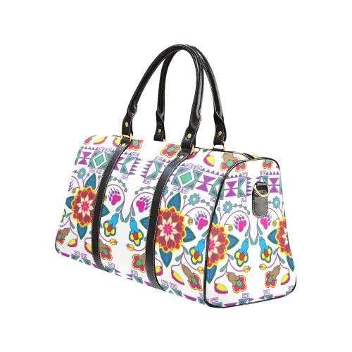 Geometric Floral Winter-White Waterproof Travel Bag