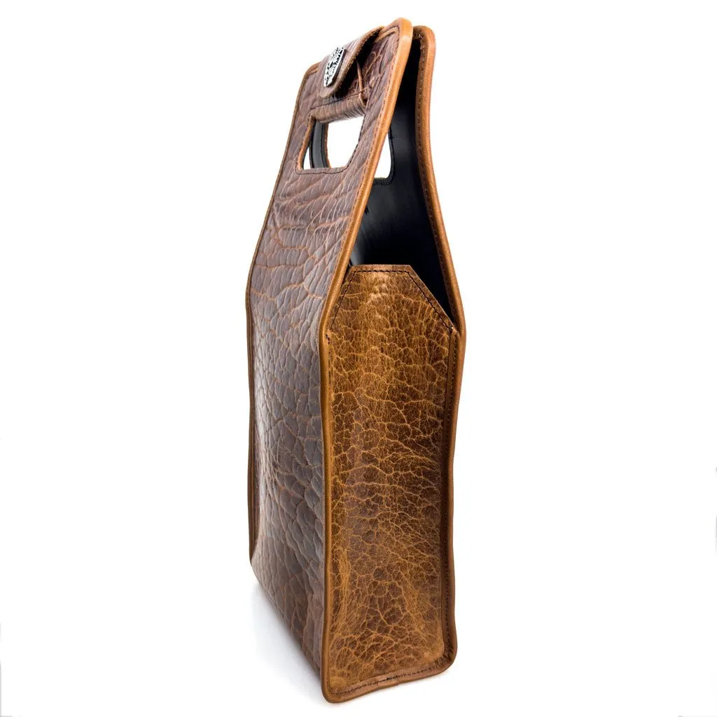 Glazed Bison Tobacco Wine Bottle Bag