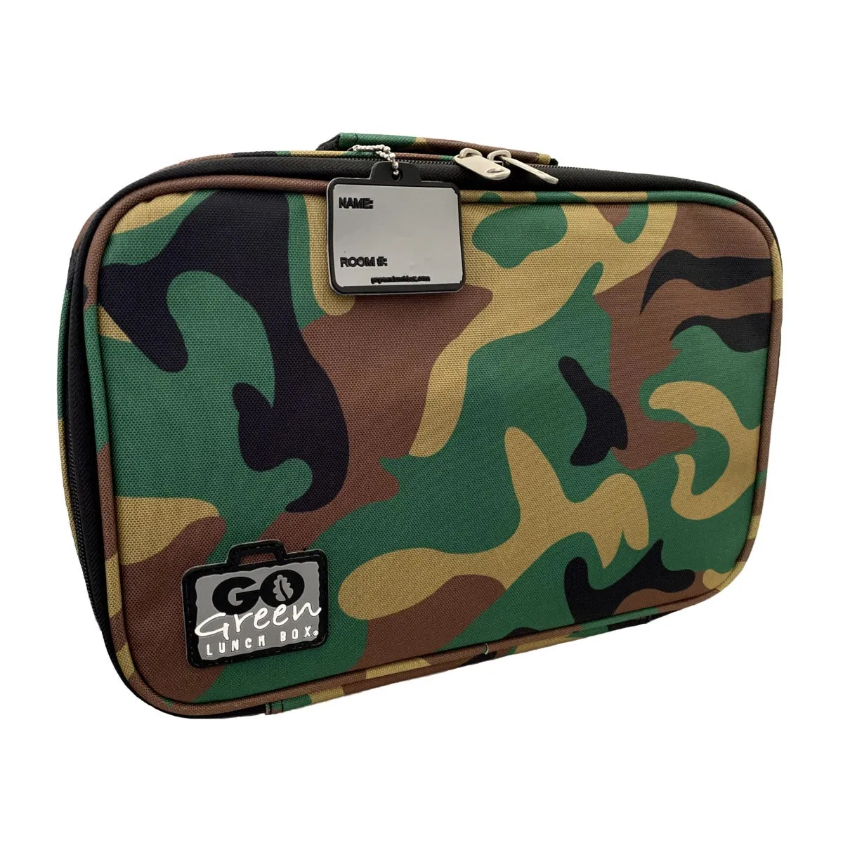 Go Green Lunch Box - Green Camo with Blue Box