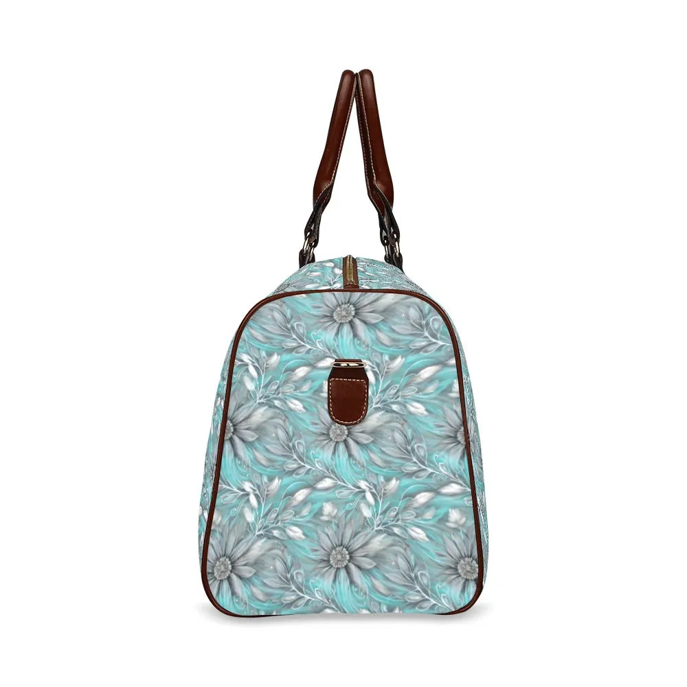 Green Elegant Floral Waterproof Travel Bag/Small (Model 1639)