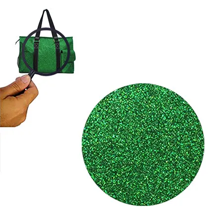 Green Glitter NGIL Zippered Lined Caddy Organizer Tote Bag