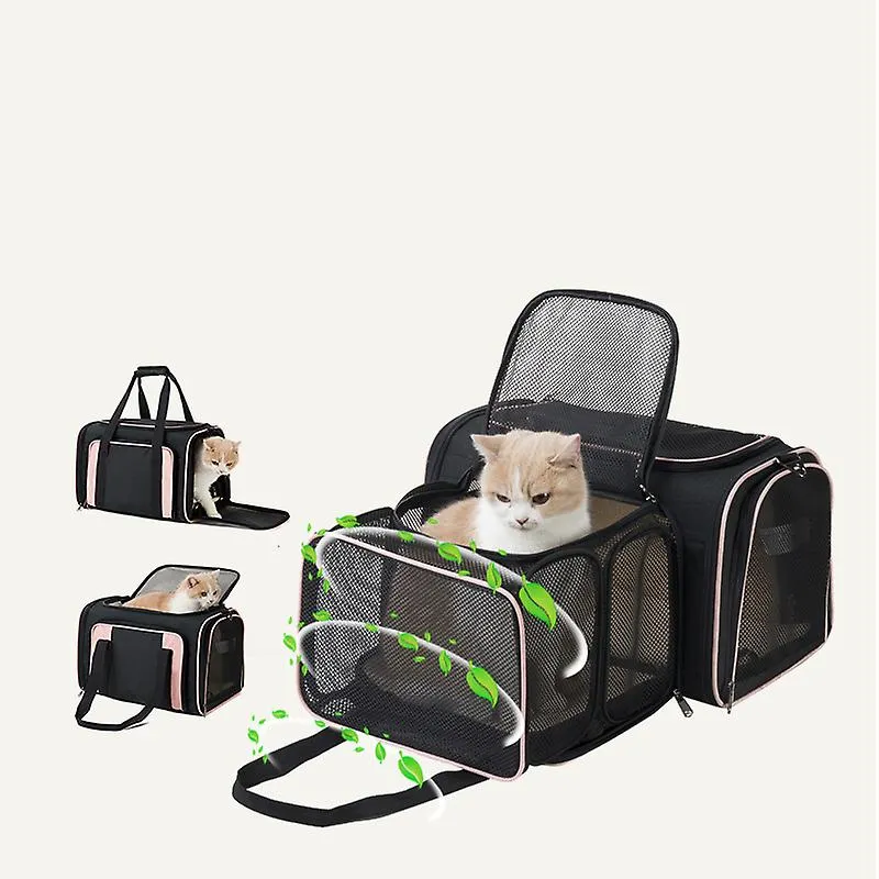 Grey New Dual Expandabale And Portable Cat Bag Breathable Pet Carrier Bag Outdoor Travel Backpack For Cat And Dog Transparent Space Fa1305