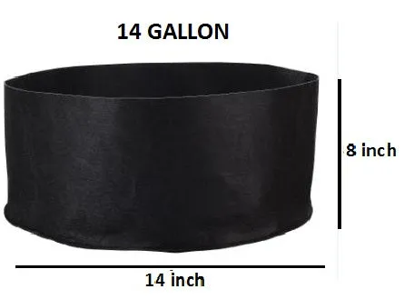 Grow Bag - Raised Bed 14 Gallon Small 14″ x 8″ (Round)