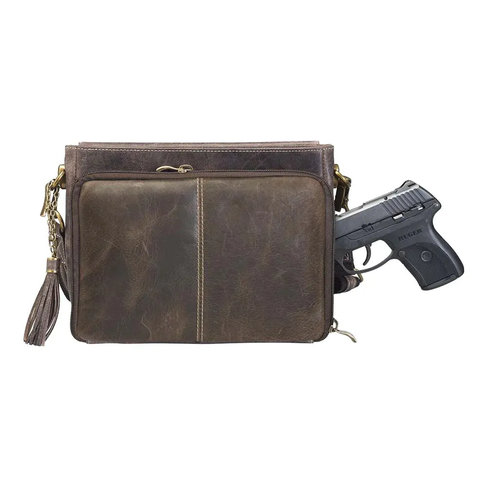 GTM Distressed Clutch W/Carry Conceal Compartment