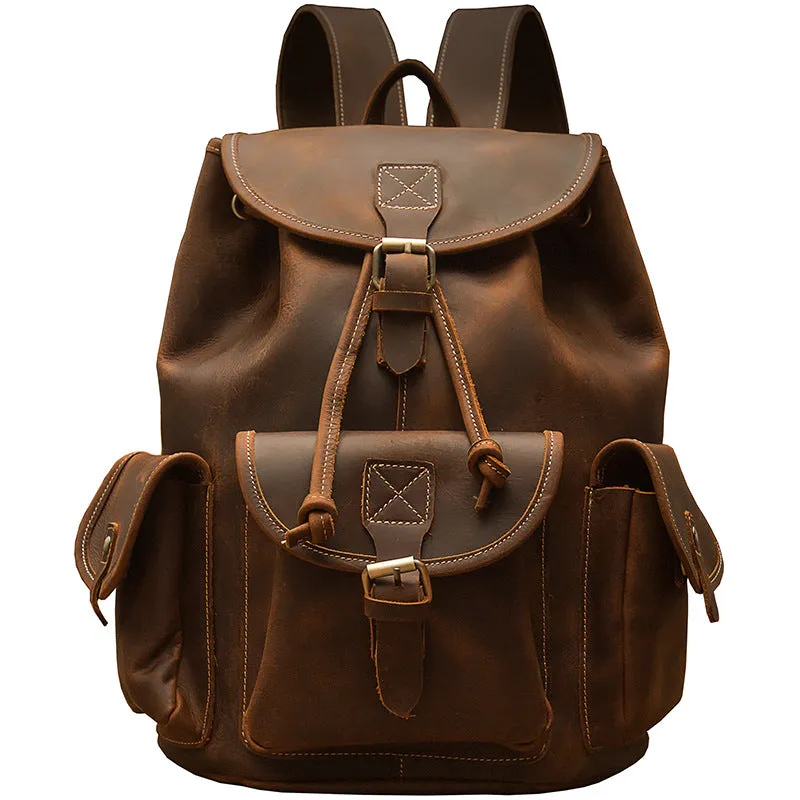 Handmade cowhide backpack - school backpack