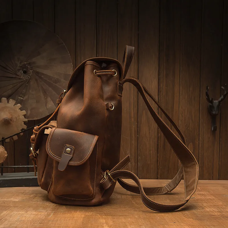 Handmade cowhide backpack - school backpack