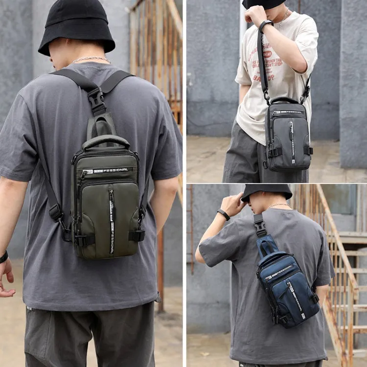 HAOSHUAI 1100-13 Men Multifunctional Chest Bag Casual Shoulder Messenger Bag(Dark Blue)