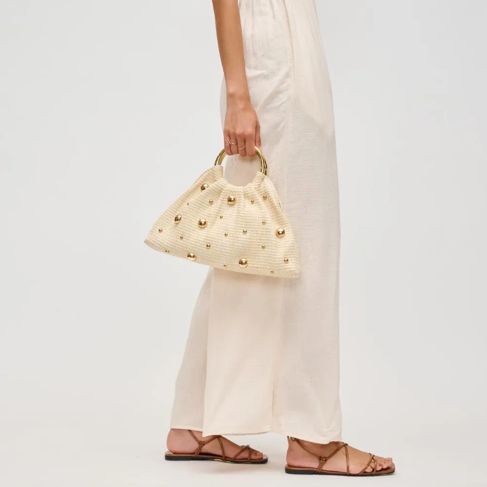 Harper - Straw Studded Evening Bag