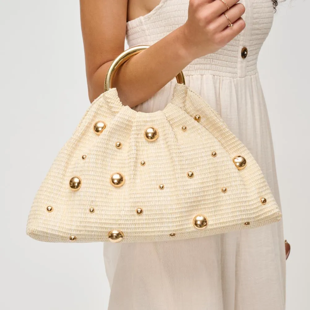 Harper - Straw Studded Evening Bag