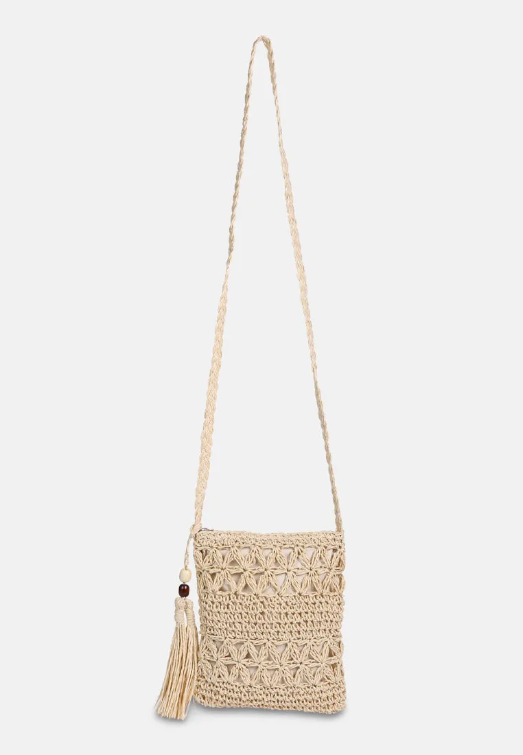 HAY-DAY Paper Straw Crochet Bag