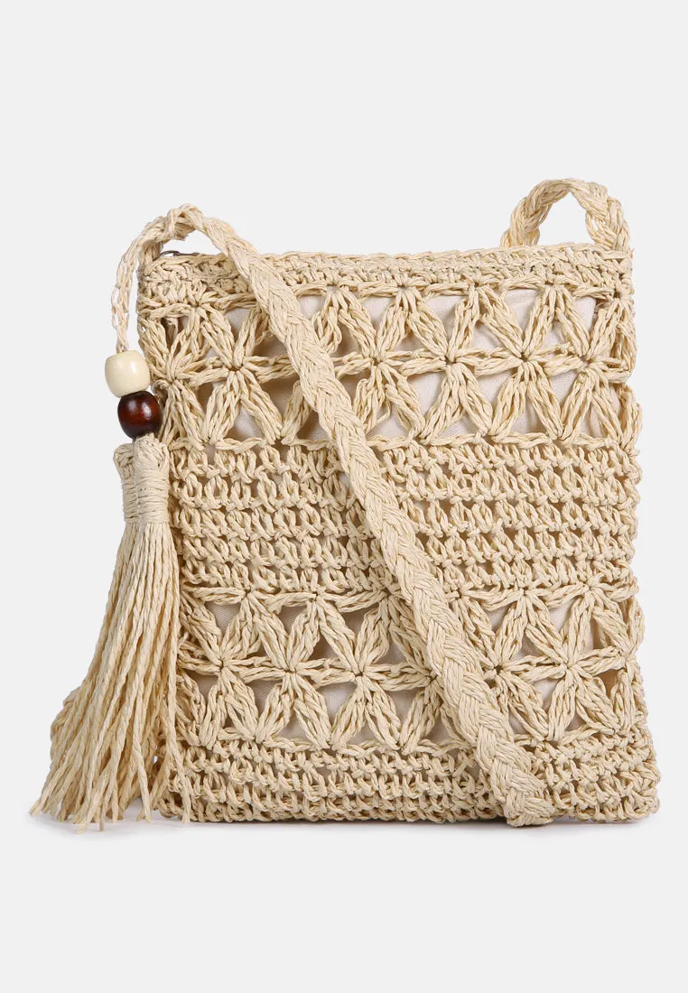 HAY-DAY Paper Straw Crochet Bag