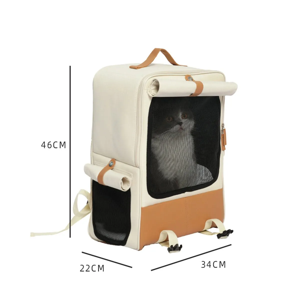 Hazelnut Breathable Mocha Pet Carrier Backpack