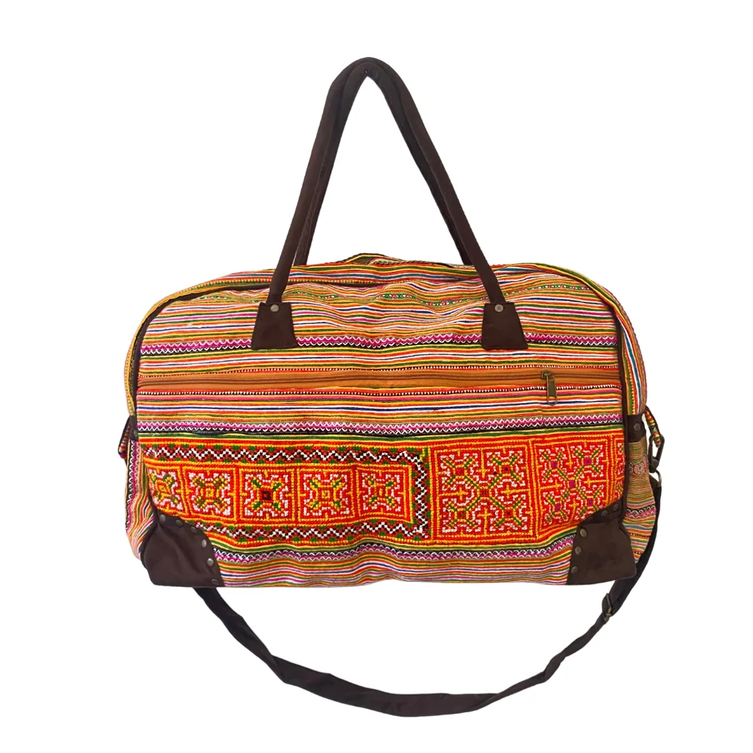 Hmong Vintage Fabric Duffle Bag - Thailand