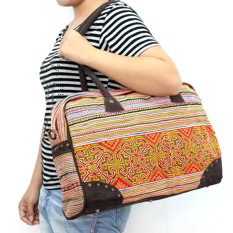 Hmong Vintage Fabric Duffle Bag - Thailand