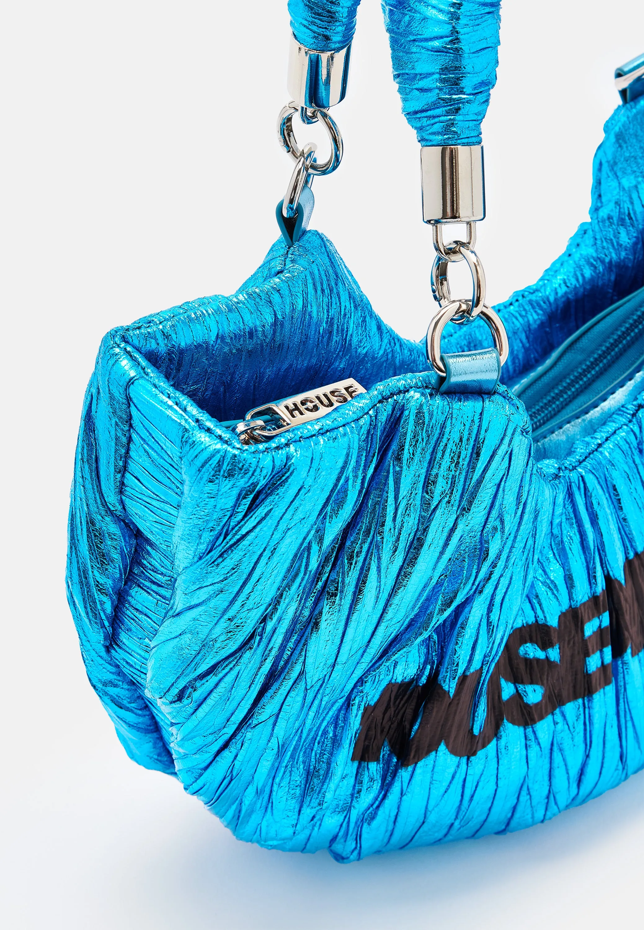 House Of Holland Crinkle Shoulder And Crossbody Bag Blue