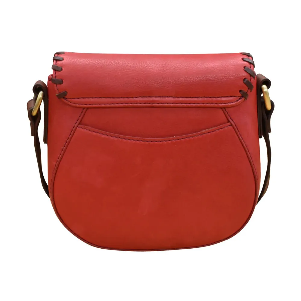 ili New York Urbano Saddle Bag Red Currant/Coffee