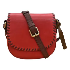 ili New York Urbano Saddle Bag Red Currant/Coffee