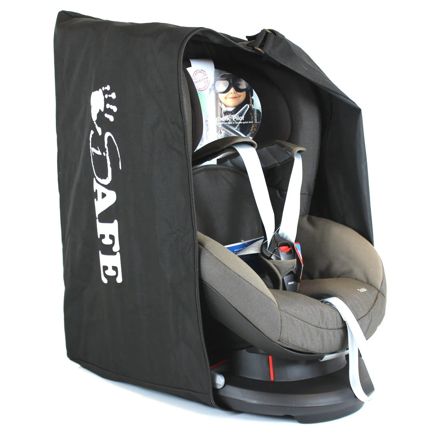 iSafe Carseat Travel / Storage Bag For Maxi-Cosi Familyfix Pearl Car Seat & Base (Black Raven)