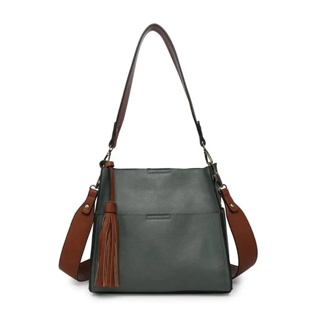 JEN & CO LYLA BUCKET BAG DARK TEAL