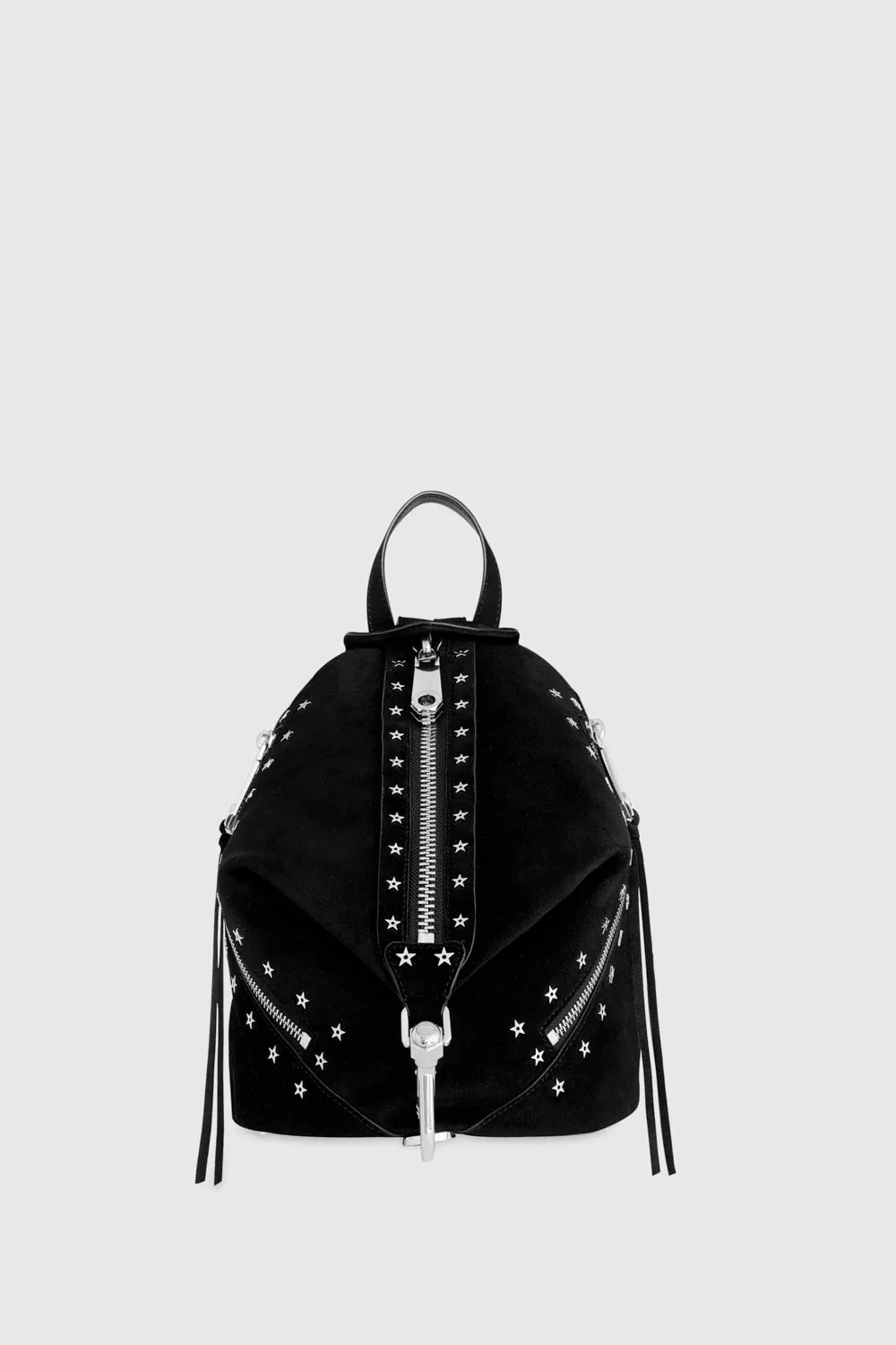 Julian Zipped Medium Backpack With Studs Bag In Black/Silver