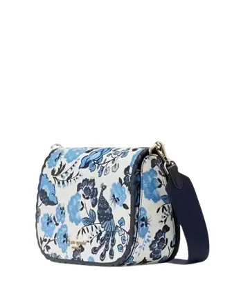 Kate Spade New York Madison Peacock Floral Printed Saddle Bag