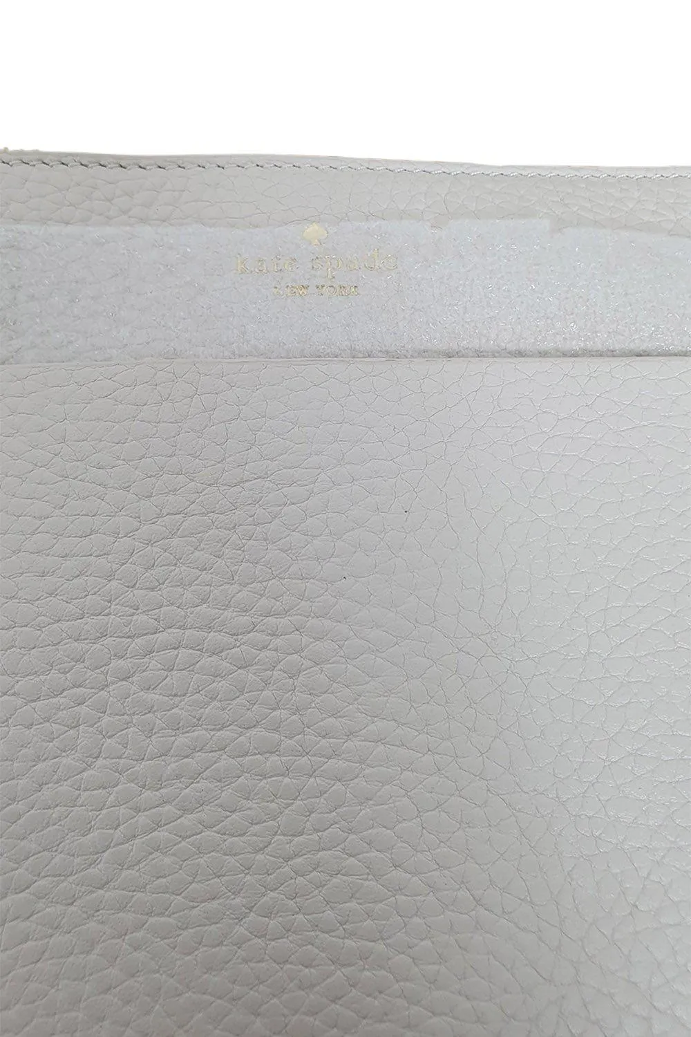 KATE SPADE On Purpose Bleach Bone Pebbled Leather Crossbody Bag (S)